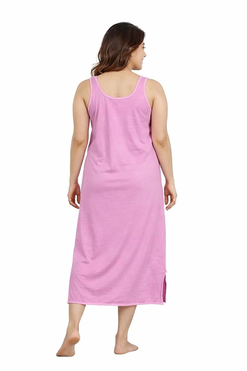 VIG TRENDS Women’s Long Sleeveless Cotton Nightgown | Soft & Breathable Nightwear for Comfortable Sleep - Image 4